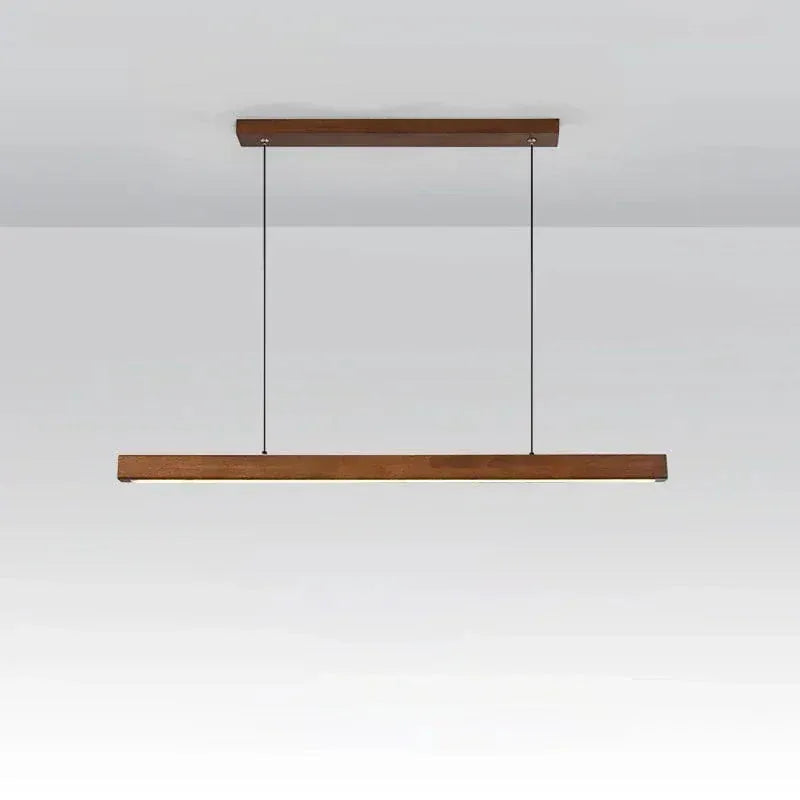 Eclairage suspension Suspension barre LED en bois