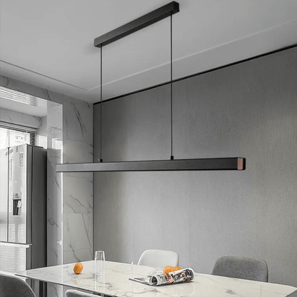 Eclairage suspension Suspension barre LED noire design minimaliste