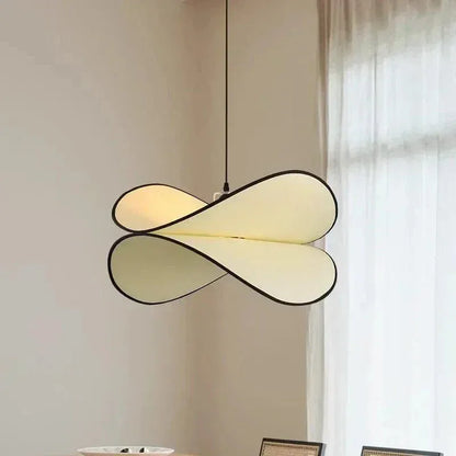 Eclairage suspension Suspension beige en tissu