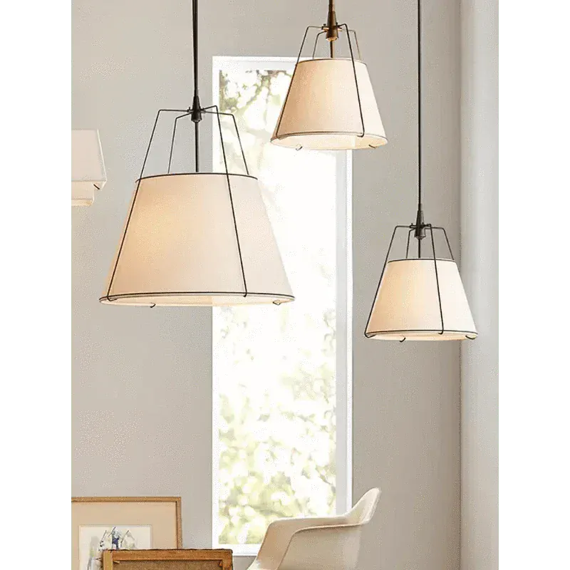Eclairage suspension Suspension blanche abat-jour conique