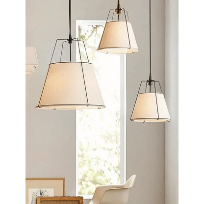 Eclairage suspension Suspension blanche abat-jour conique