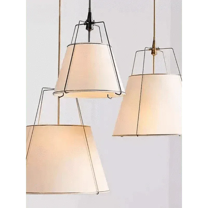Eclairage suspension Suspension blanche abat-jour conique