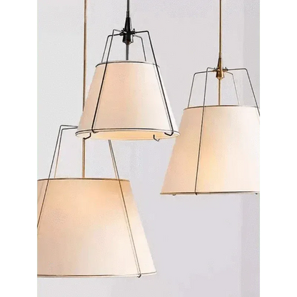 Eclairage suspension Suspension blanche abat-jour conique