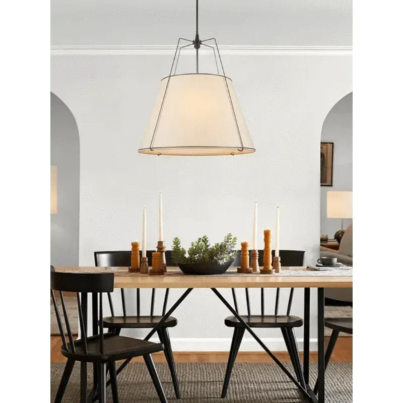 Eclairage suspension Suspension blanche abat-jour conique