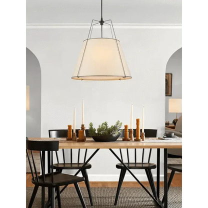 Eclairage suspension Suspension blanche abat-jour conique