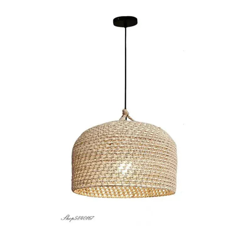 Eclairage suspension Suspension bohème chic en corde tressée