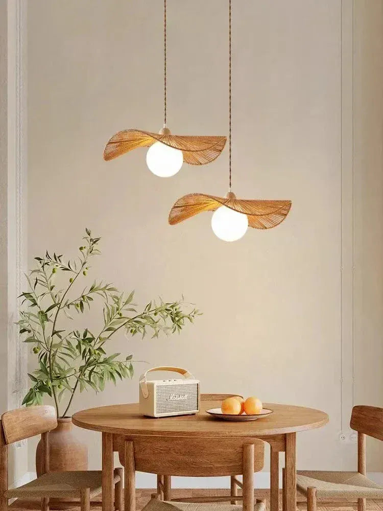 ECLAIRAGE SUSPENSION Suspension boule avec abat-jour en corde de chanvre