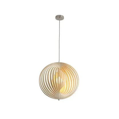 Eclairage suspension Suspension boule en bois