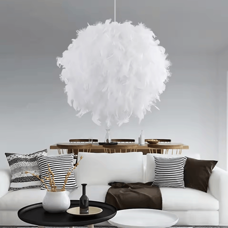 Eclairage suspension Suspension boule en plume d'oie