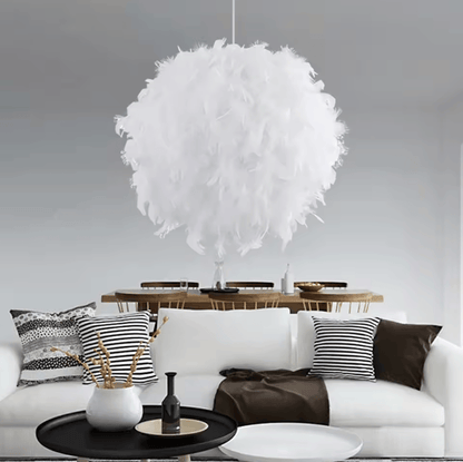 Eclairage suspension Suspension boule en plume d'oie
