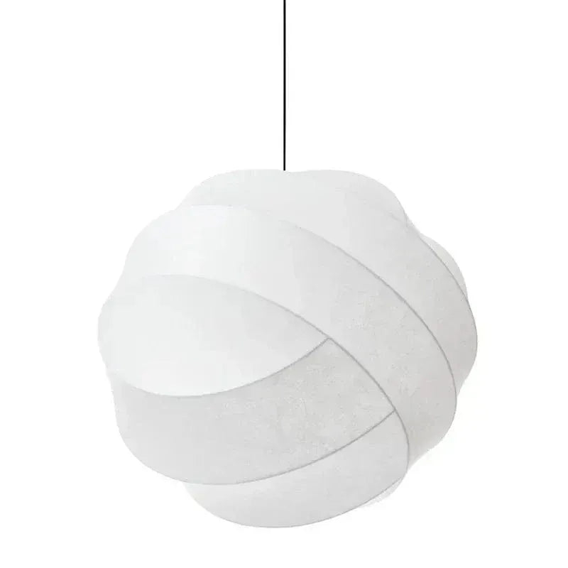 Eclairage suspension Suspension boule en tissu style japandi