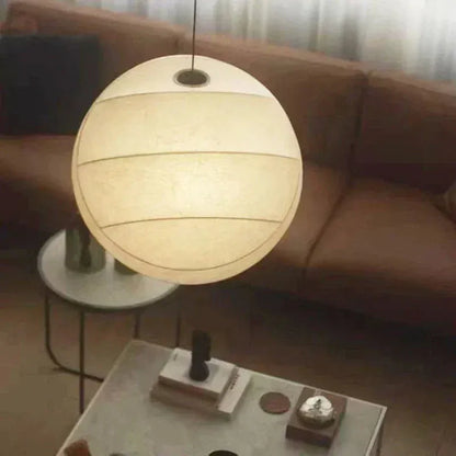 Eclairage suspension Suspension boule en tissu style japandi