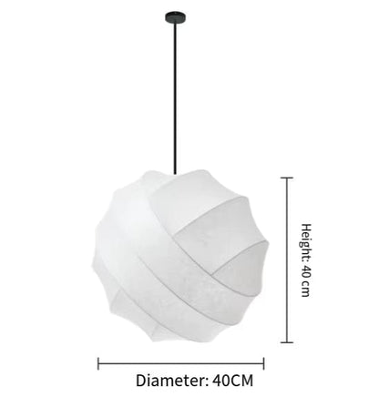 Eclairage suspension Suspension boule en tissu style japandi