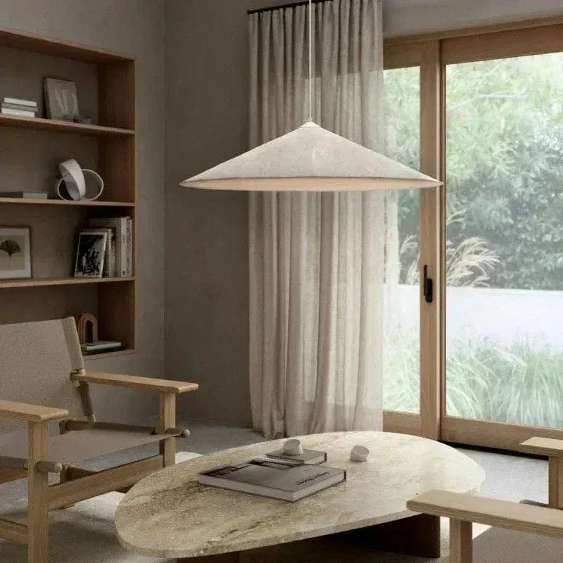 Eclairage suspension Suspension chapeau blanc