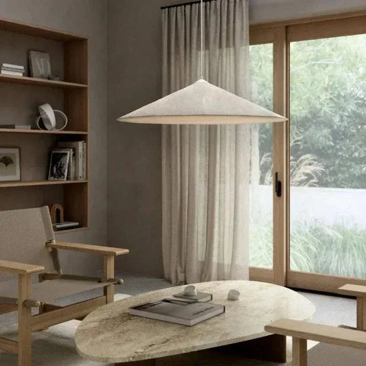 Eclairage suspension Suspension chapeau blanc