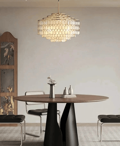 ECLAIRAGE SUSPENSION Suspension coquillage doré