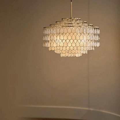 ECLAIRAGE SUSPENSION Suspension coquillage doré