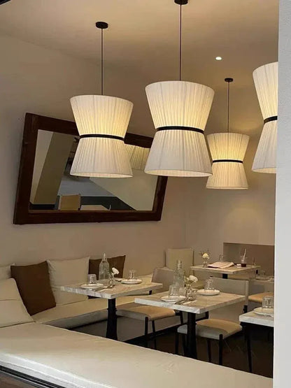 Eclairage suspension Suspension design japonaise en tissu