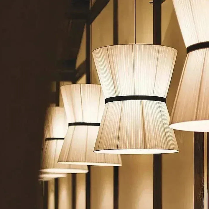 Eclairage suspension Suspension design japonaise en tissu