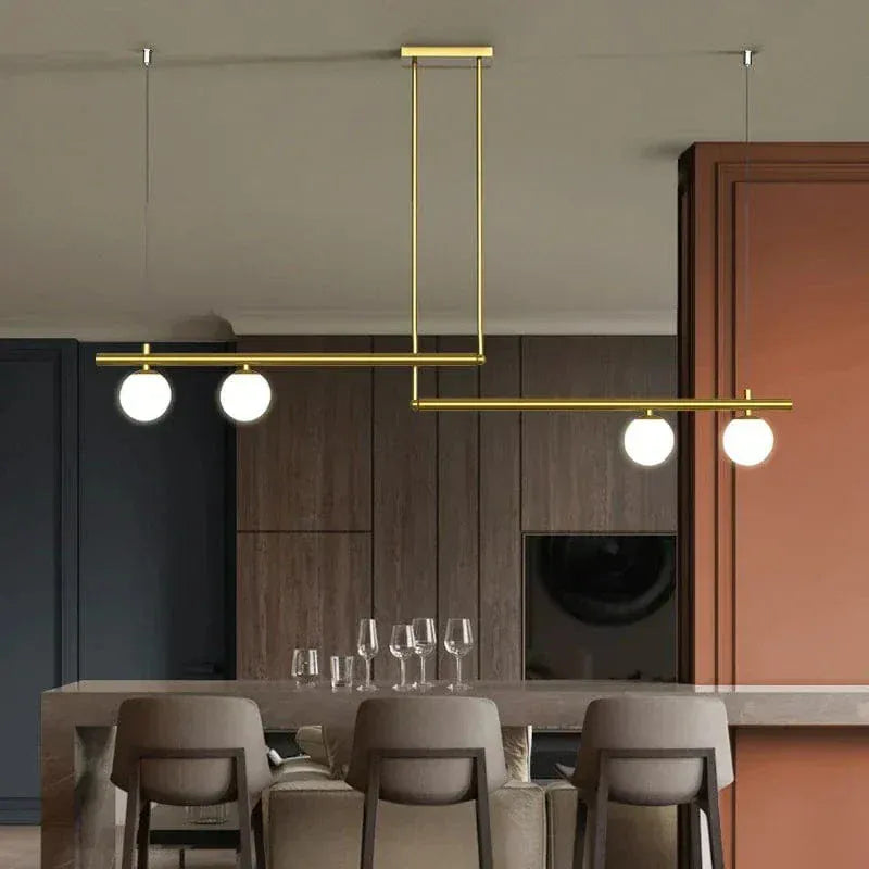 Eclairage suspension Suspension doré design géométrique