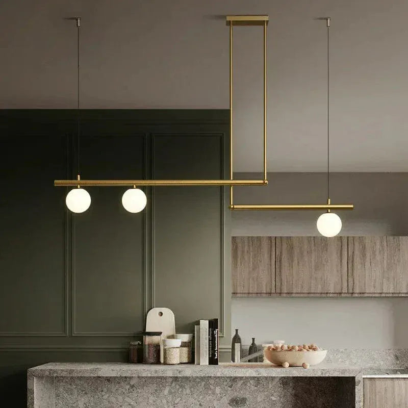 Eclairage suspension Suspension doré design géométrique