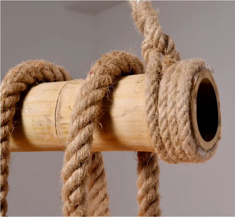 ECLAIRAGE SUSPENSION Suspension en bambou avec cordage