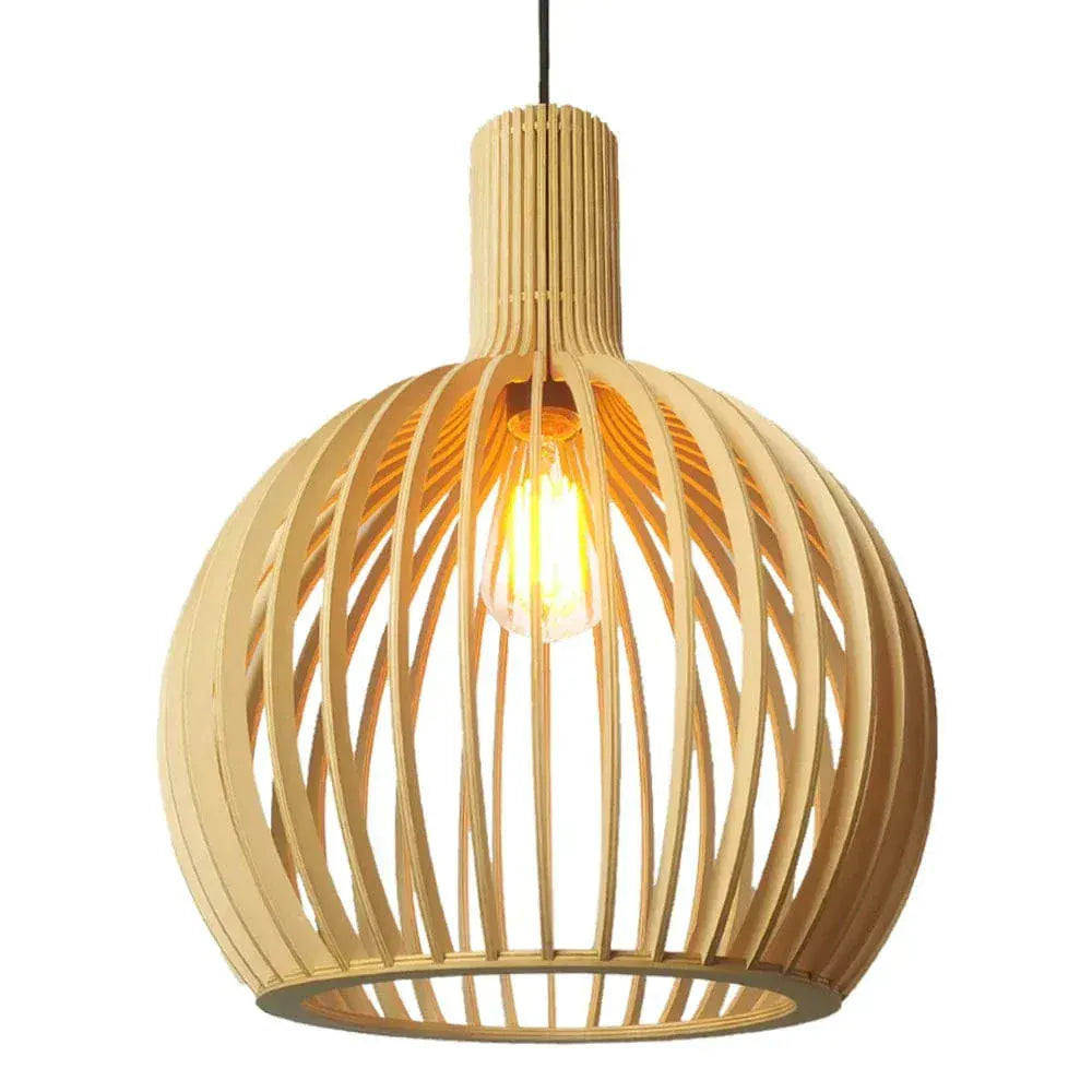 Eclairage suspension Suspension en bois art moderne