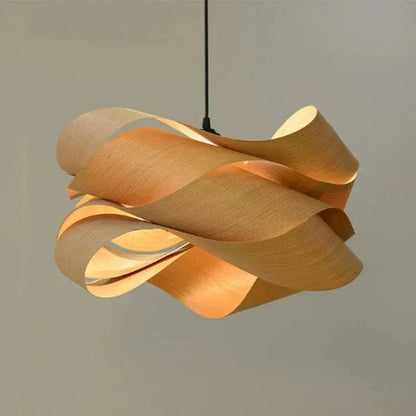 Eclairage suspension Suspension en bois design organique