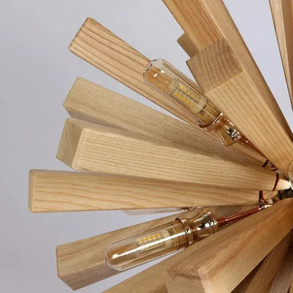 Eclairage suspension Suspension en bois étoile