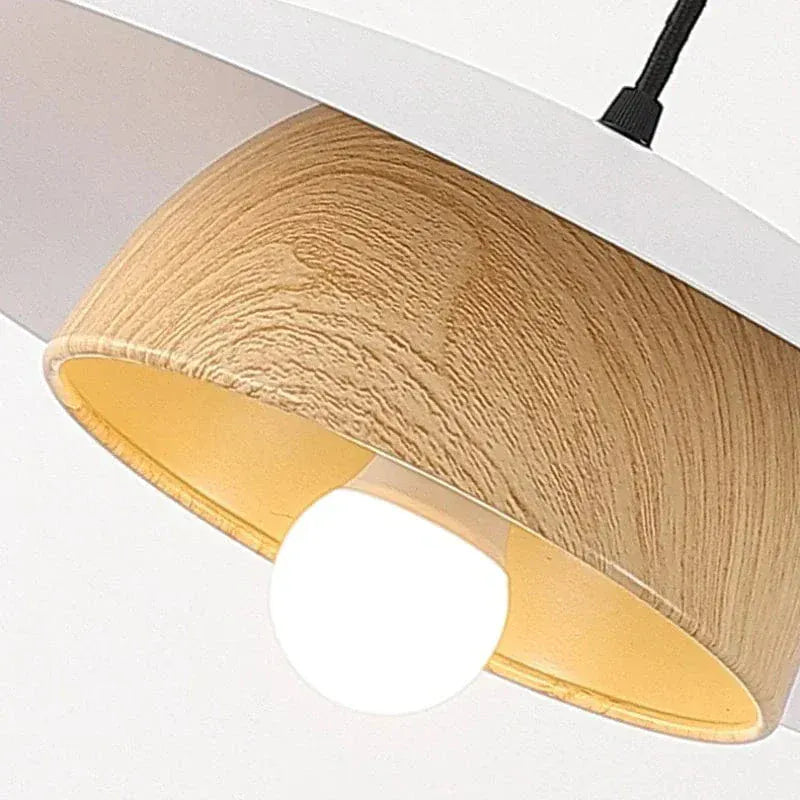 Eclairage suspension Suspension en bois style Japandi