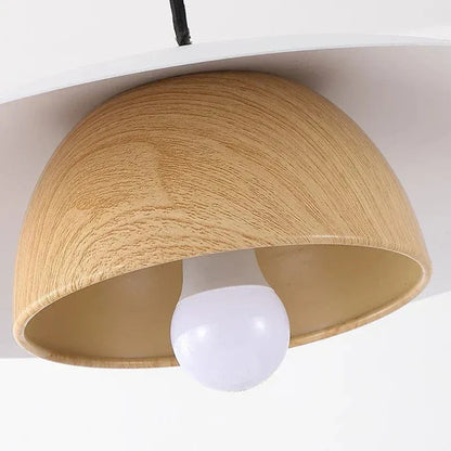 Eclairage suspension Suspension en bois style Japandi