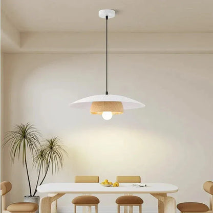 Eclairage suspension Suspension en bois style Japandi