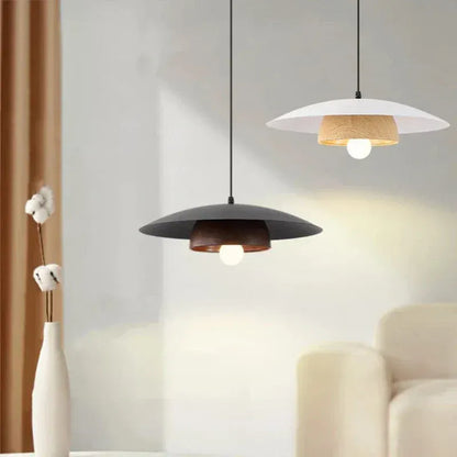Eclairage suspension Suspension en bois style Japandi