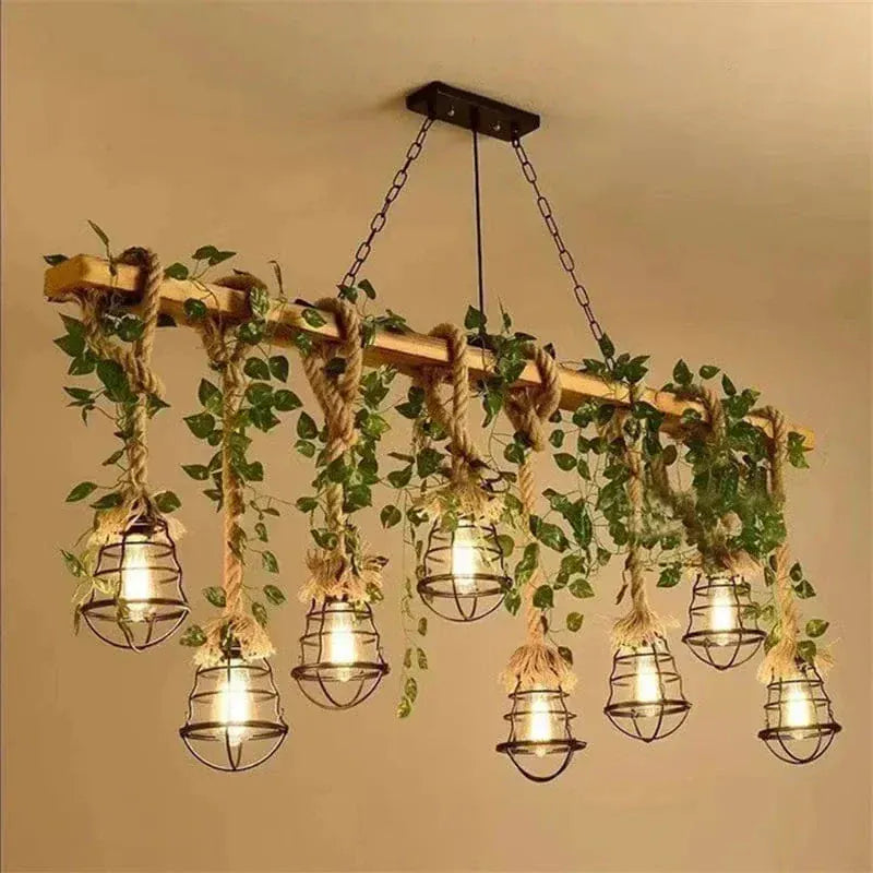 ECLAIRAGE SUSPENSION Suspension en corde et lierre