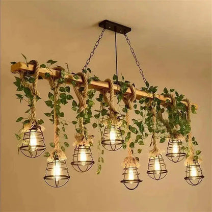 ECLAIRAGE SUSPENSION Suspension en corde et lierre