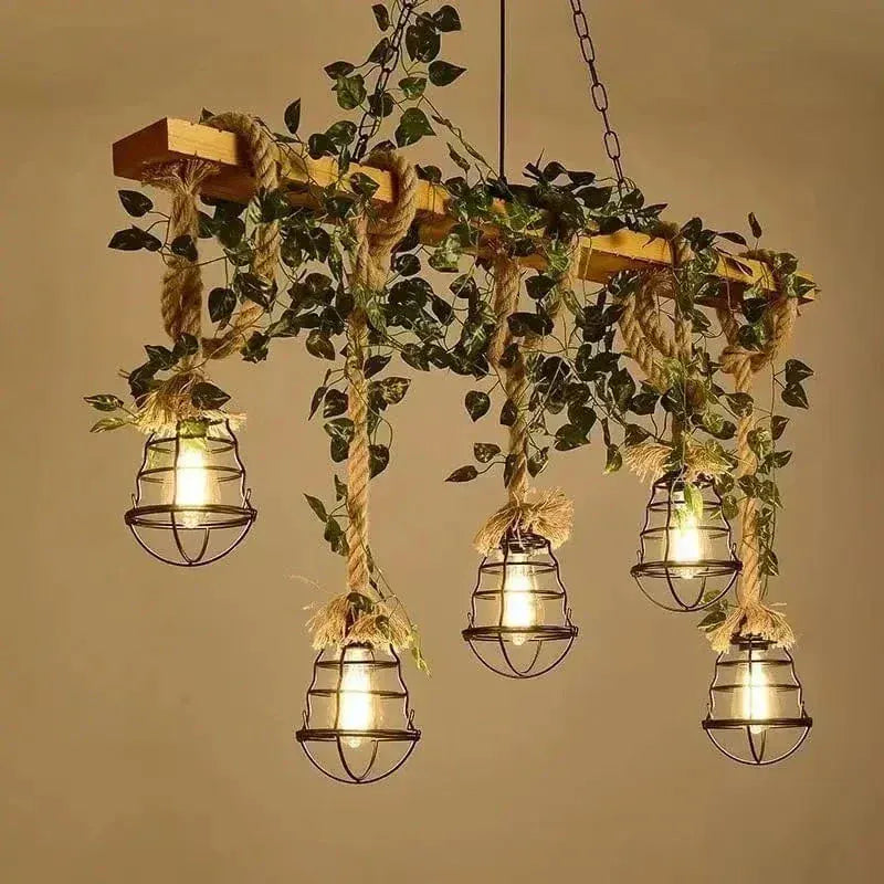 ECLAIRAGE SUSPENSION Suspension en corde et lierre
