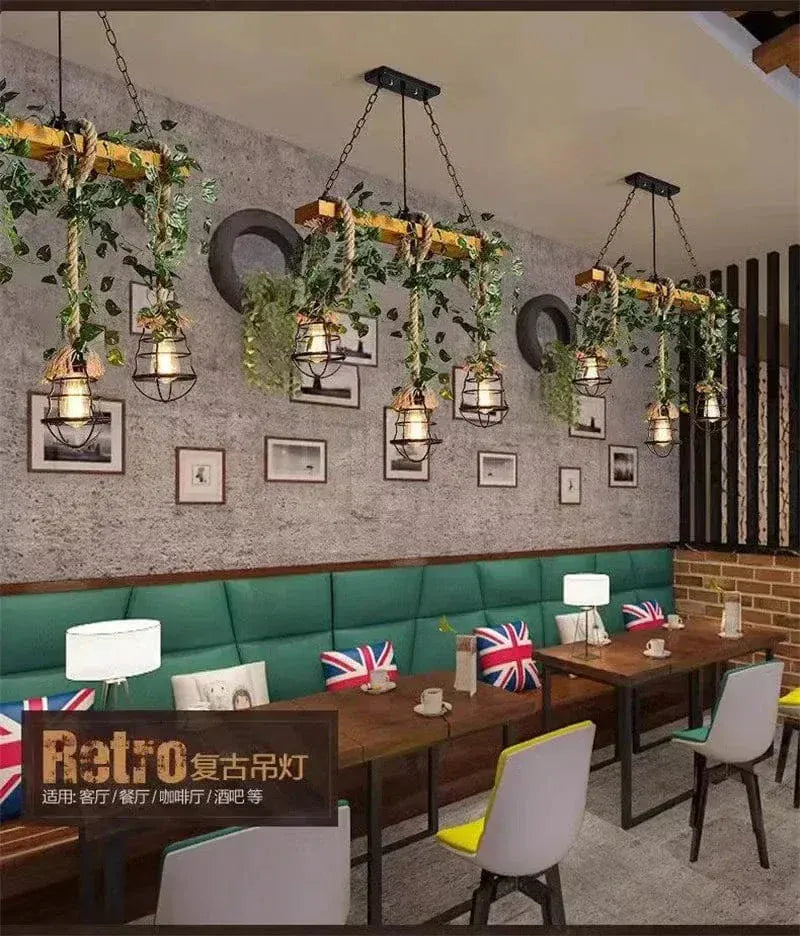 ECLAIRAGE SUSPENSION Suspension en corde et lierre