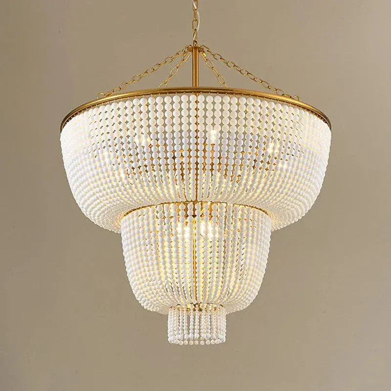 Eclairage suspension Suspension en perle style antique