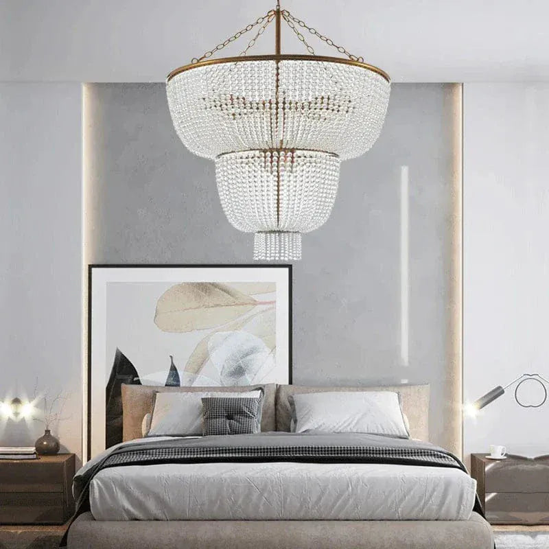 Eclairage suspension Suspension en perle style antique