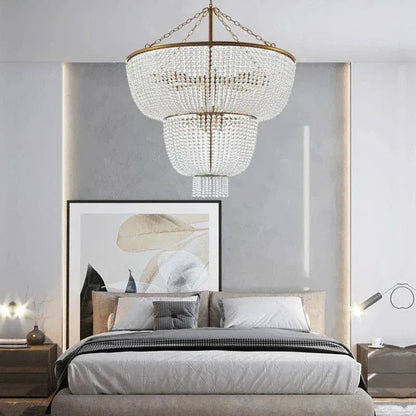 Eclairage suspension Suspension en perle style antique
