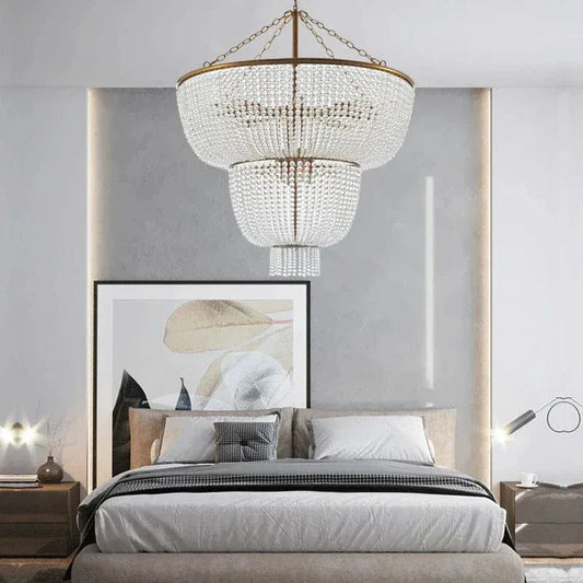 Eclairage suspension Suspension en perle style antique