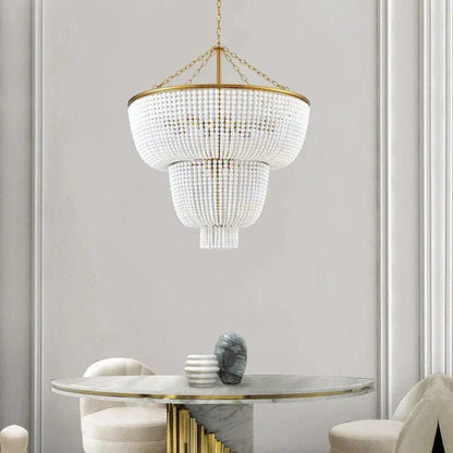 Eclairage suspension Suspension en perle style antique