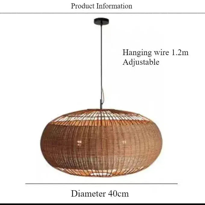 Eclairage suspension Suspension en rotin de style bali