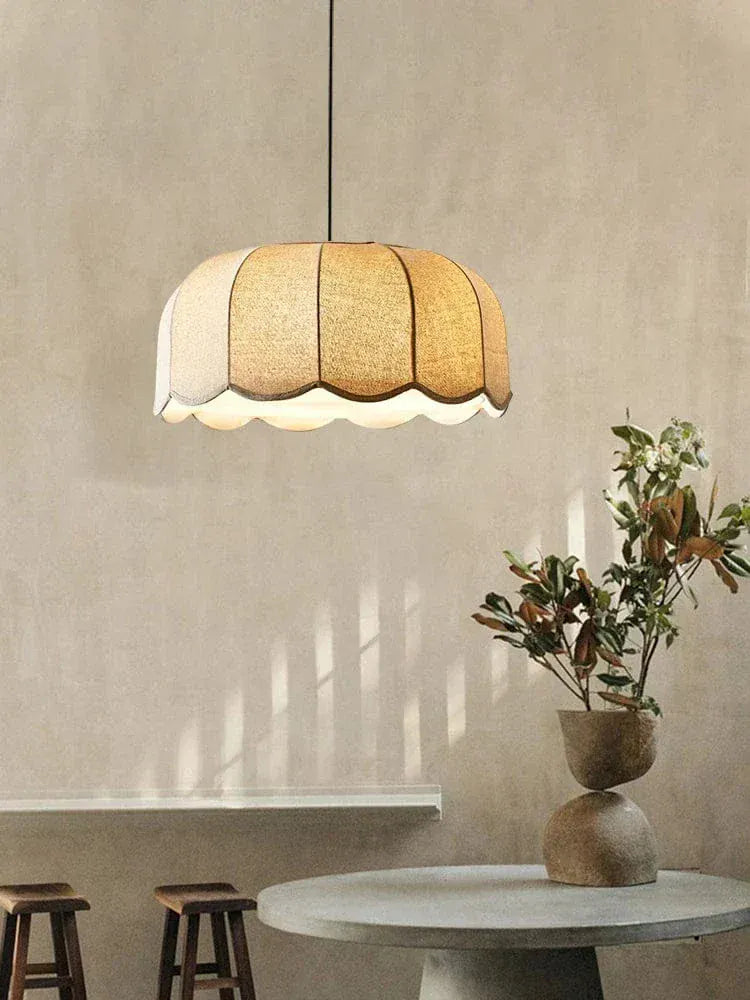 Eclairage suspension Suspension en tissu ambiance feutrée