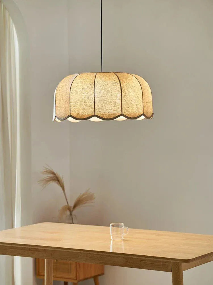 Eclairage suspension Suspension en tissu ambiance feutrée