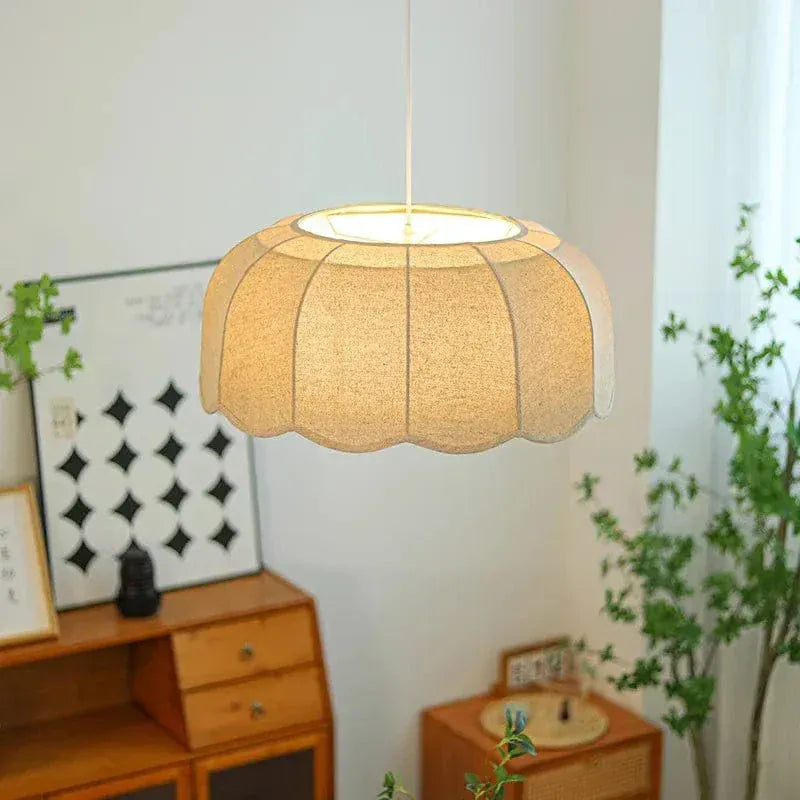 Eclairage suspension Suspension en tissu ambiance feutrée