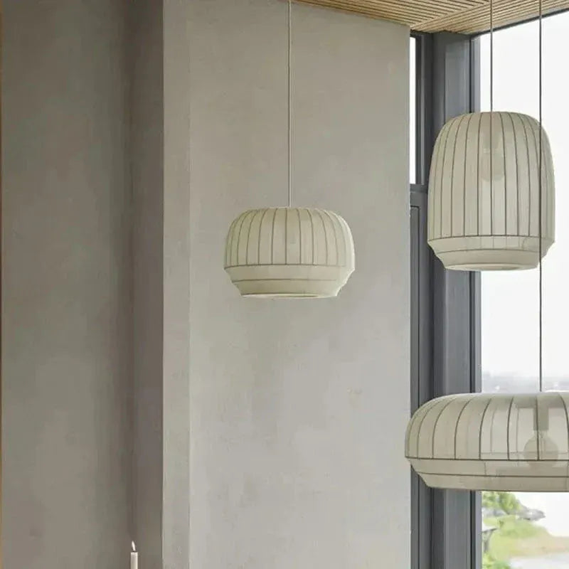 Eclairage suspension Suspension en tissu au design Japandi