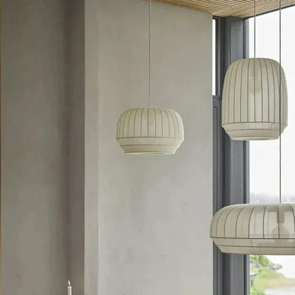 Eclairage suspension Suspension en tissu au design Japandi