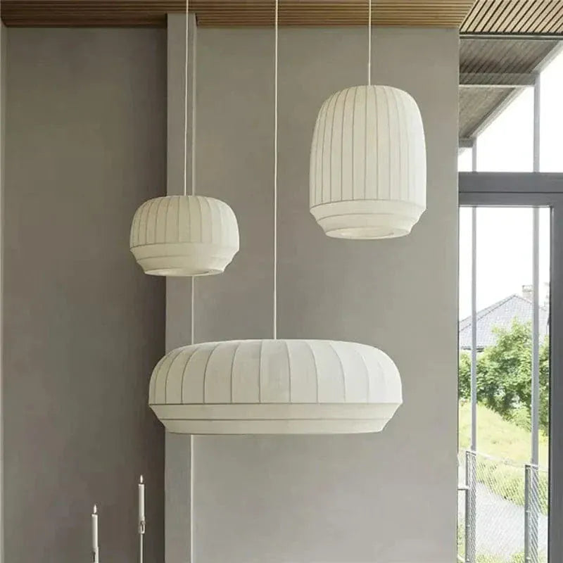 Eclairage suspension Suspension en tissu au design Japandi