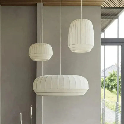 Eclairage suspension Suspension en tissu au design Japandi